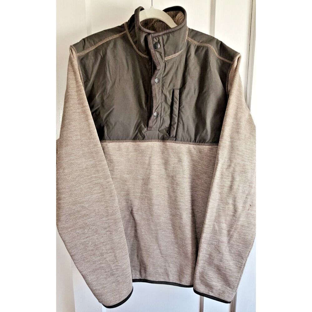 G.H.BASS CO for hard service MEN XLT sweatshirt fleecepullover 1/4 snap button